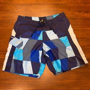Body Glove Medium Blue Lined Swim Trunks